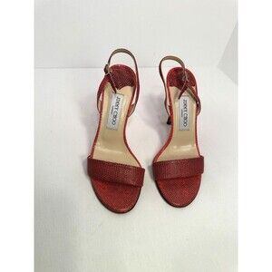 Jimmy Choo sandals 37.5, Red Lizard Print